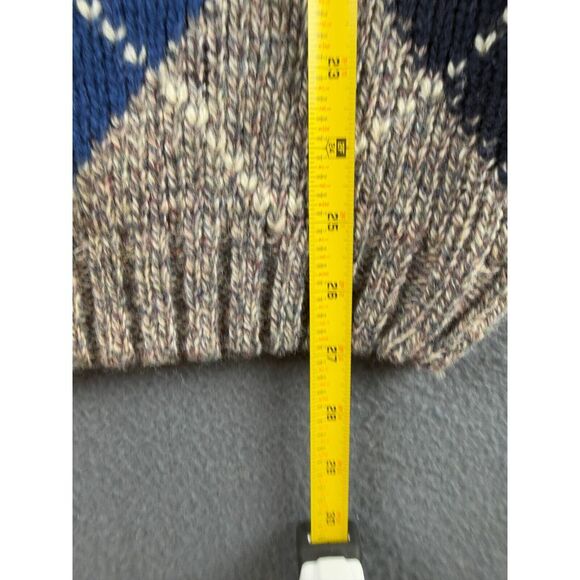 Antartex Sweater Men's S Gray Argyle Diamond Wool Jumper Fisherman Vintage - Picture 11 of 12